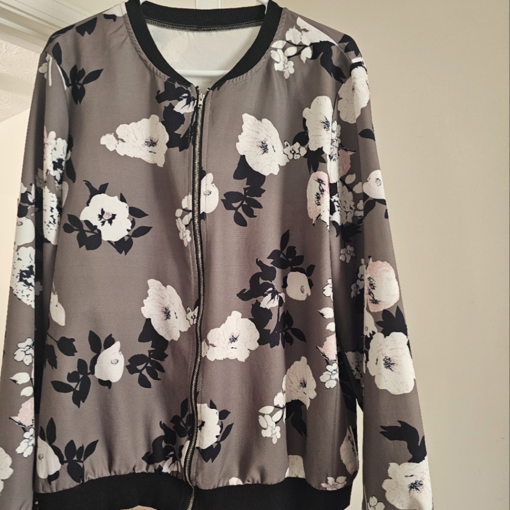 Floral Olive Jacket XXL